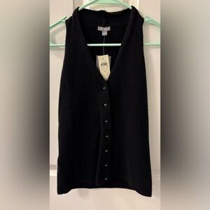 Black Button-Up Women's Sweater Vest